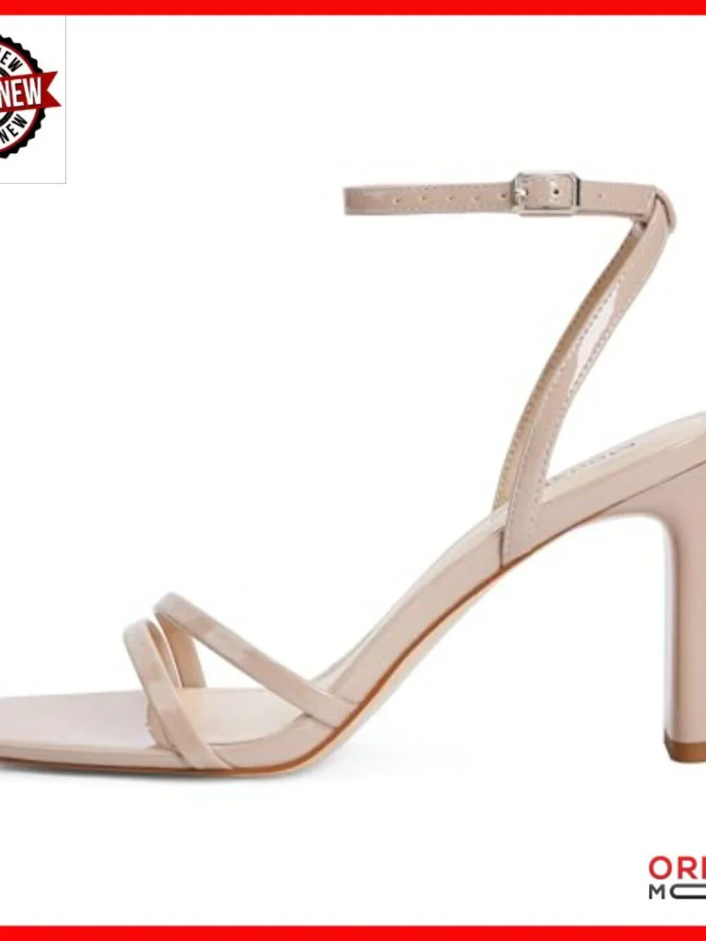 Strappy High Heel Sandals with Square Toe and Ankle Strap for Dress Party